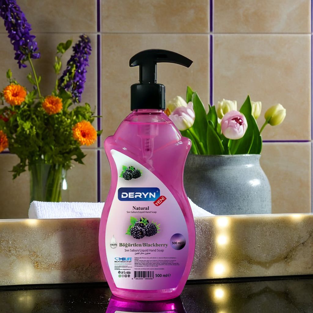 Deryn böğürtlen kokulu sıvı el sabunu 500 ml - taze ve meyveli koku