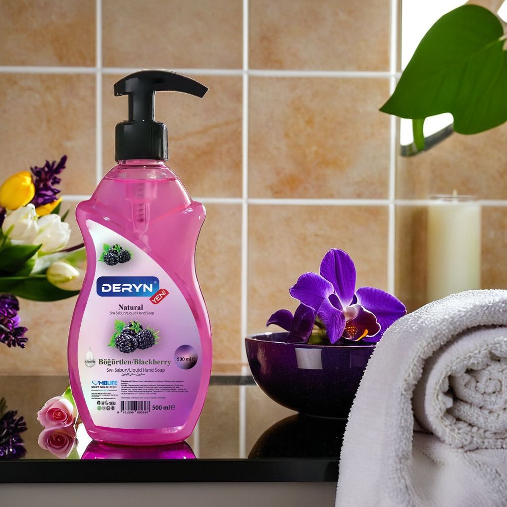 Deryn böğürtlen aromalı sıvı el sabunu 500 ml - cilt dostu temizlik