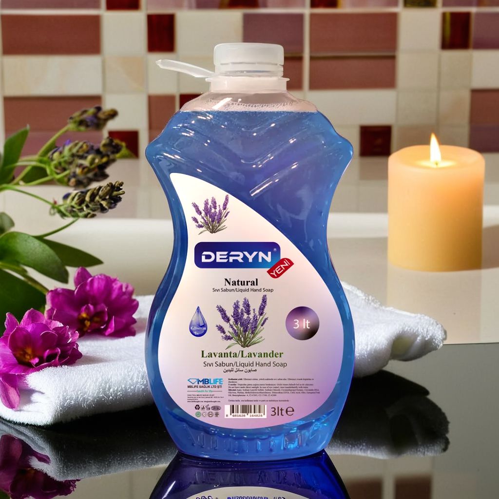 Deryn 3 lt lavanta esanslı sıvı sabun - büyük boy ve cilt dostu lavanta bakımı