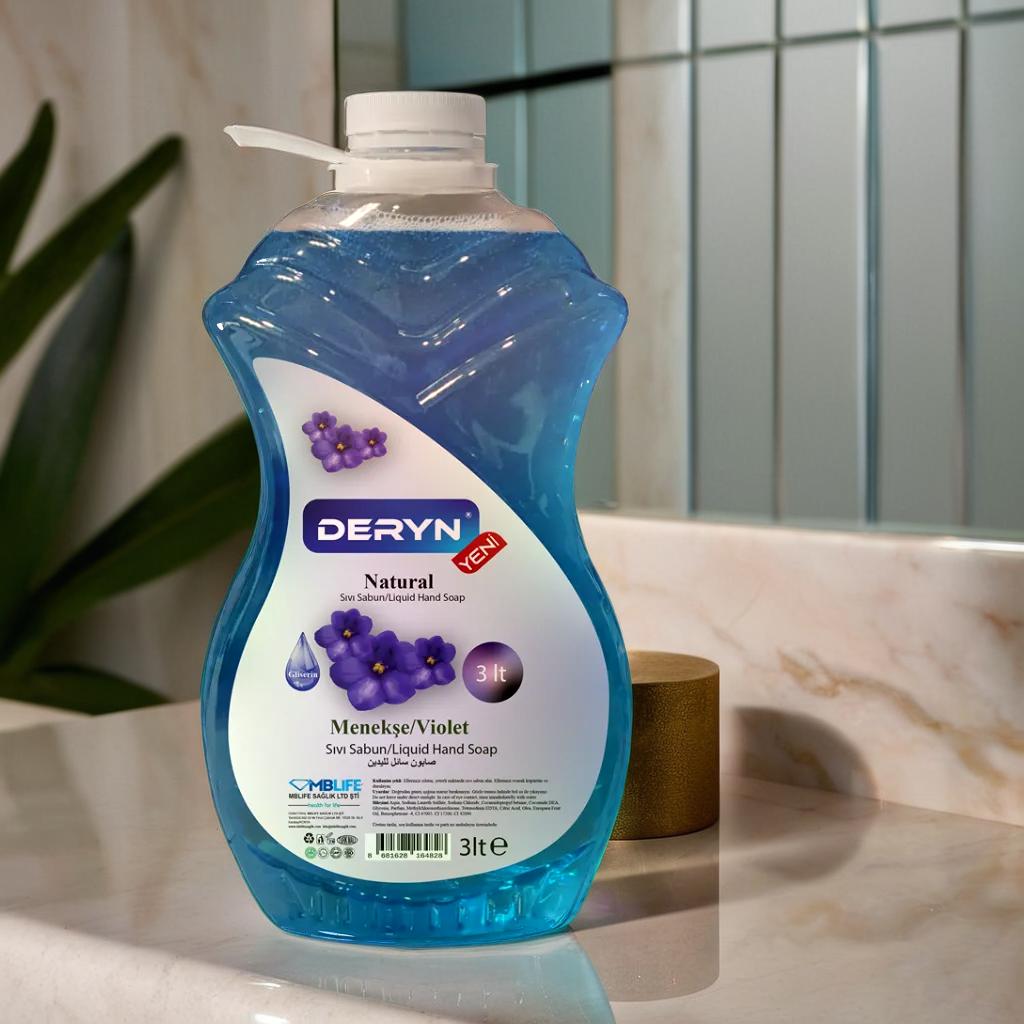 Deryn 3 lt Menekşe Kokulu Sıvı El Sabunu - Doğal ve Cilt Dostu Formül