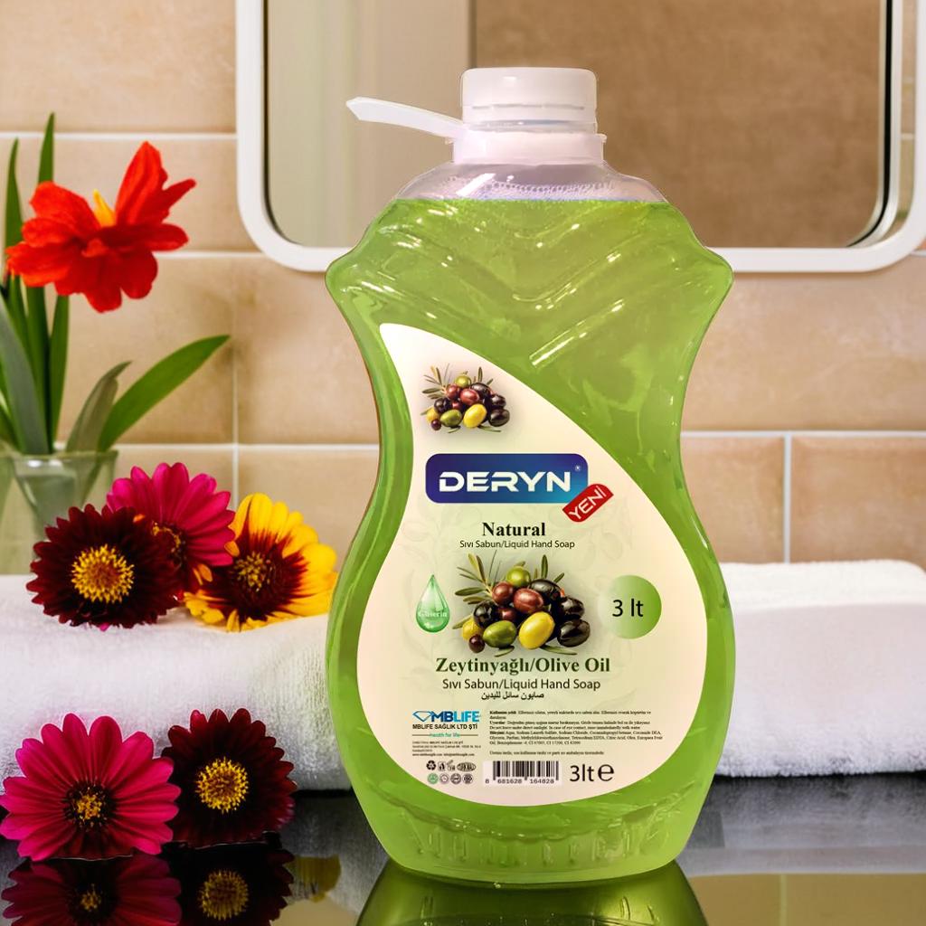 Deryn zeytinyağlı sıvı sabun - Doğal ferahlık ve cilt dostu bakım
