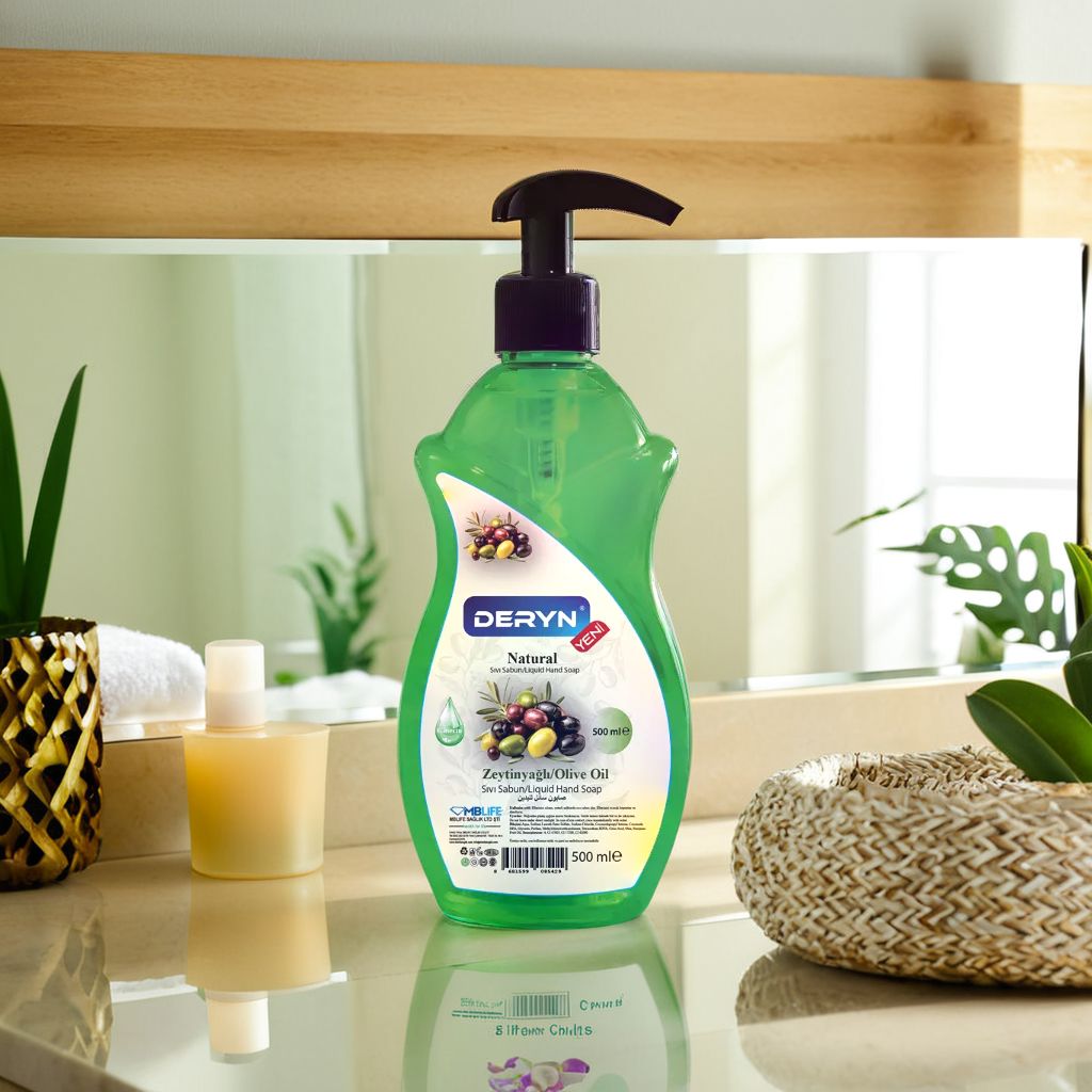 Deryn Zeytinyağlı 500 ml Sıvı El Sabunu - Doğal ve Nemlendirici Temizlik